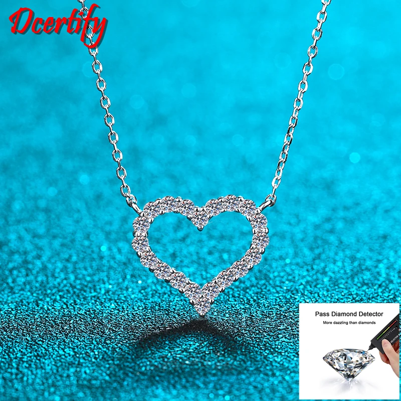 2CT Heart Style Moissanite Diamond Pendant Necklace For Women Pure 10k White Gold Love Promise Engagement Pendant for Lady