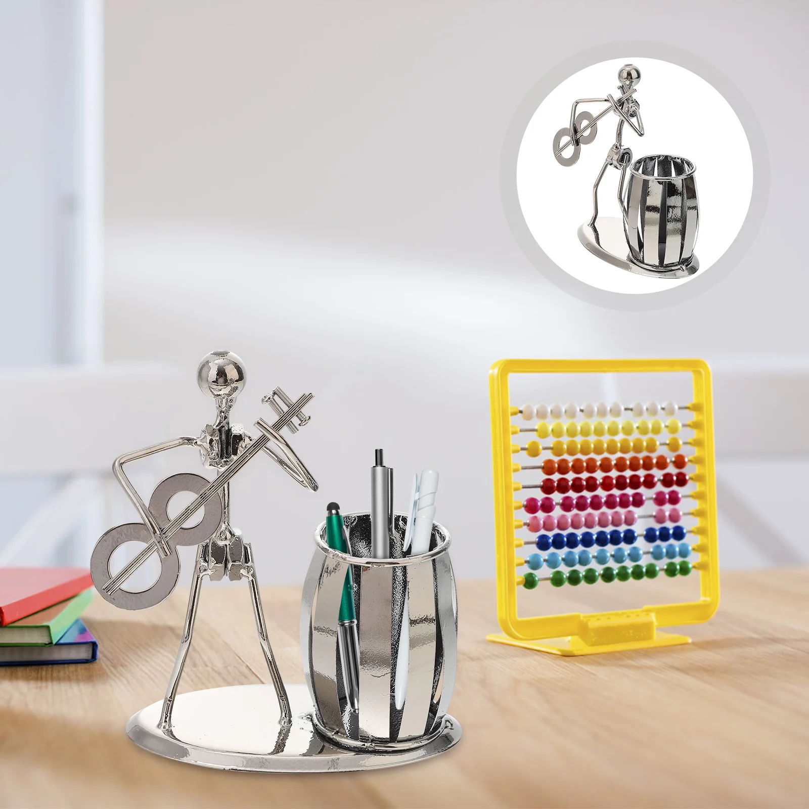 

Music Iron Pen Holder Guitar Design Desk Organizer Home Office Decor Art Craft Metal Decoration Gifts For Men Women Music