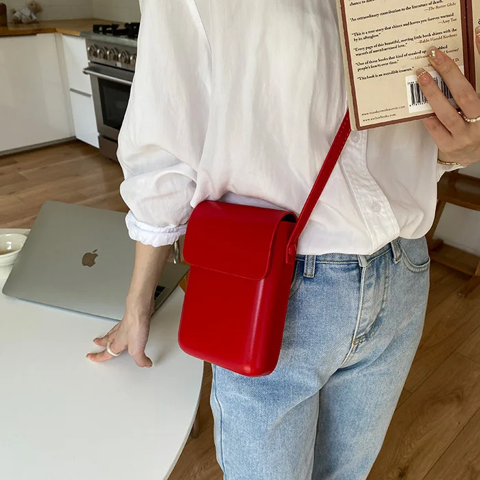 2024 Flap Crossbody Bags Women Mini PU Leather Shoulder Purses and Handbags for Girls Ladies Phone Simple Solid Designer Bag