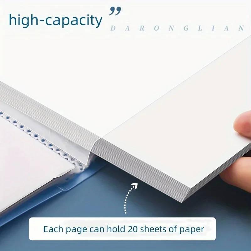 1pc A4 Transparent Plastic File Folder, Multi-Page Data Bag Office Study Document Case Durable Layered Insert Archive