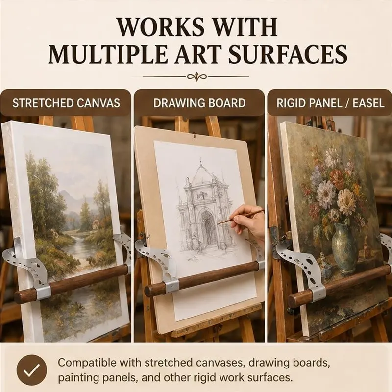 Adjustable Metal For Painting And Drawing Stand, Canvas Easel Bar Hand Support Bridge For Detail Work