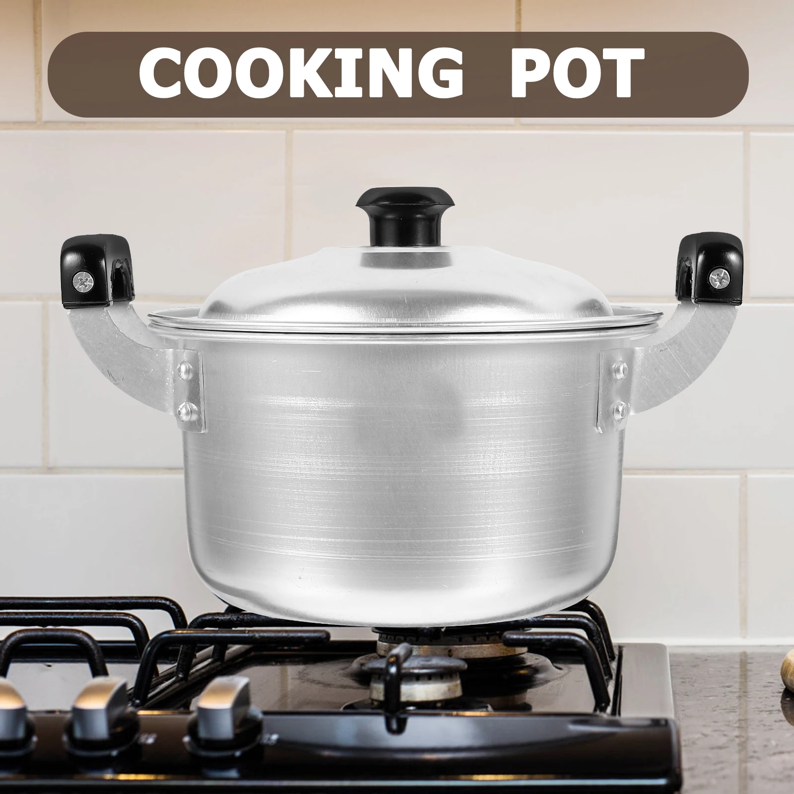 

Aluminum Soup Noodles Fast Heating Double Handle Ramen Cooking With Lid For Kitchen Instant Boiling Rapid Heating Stockpot
