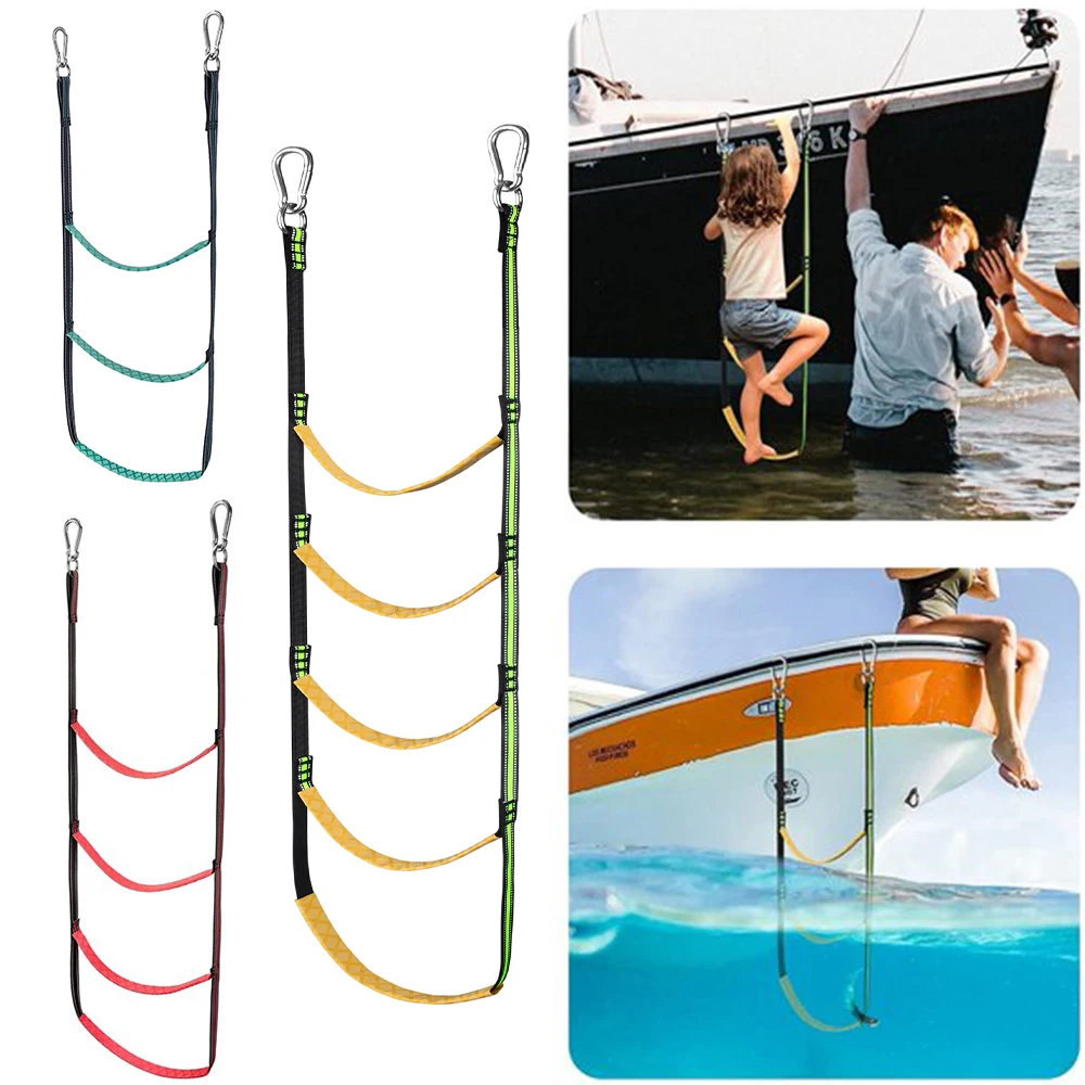 3/4/5 Step Boat Rope Ladder，Boat Rope Ladder Extension,Assist Boat Folding Ladder,Swim Ladder for Sailboat ,Kayak