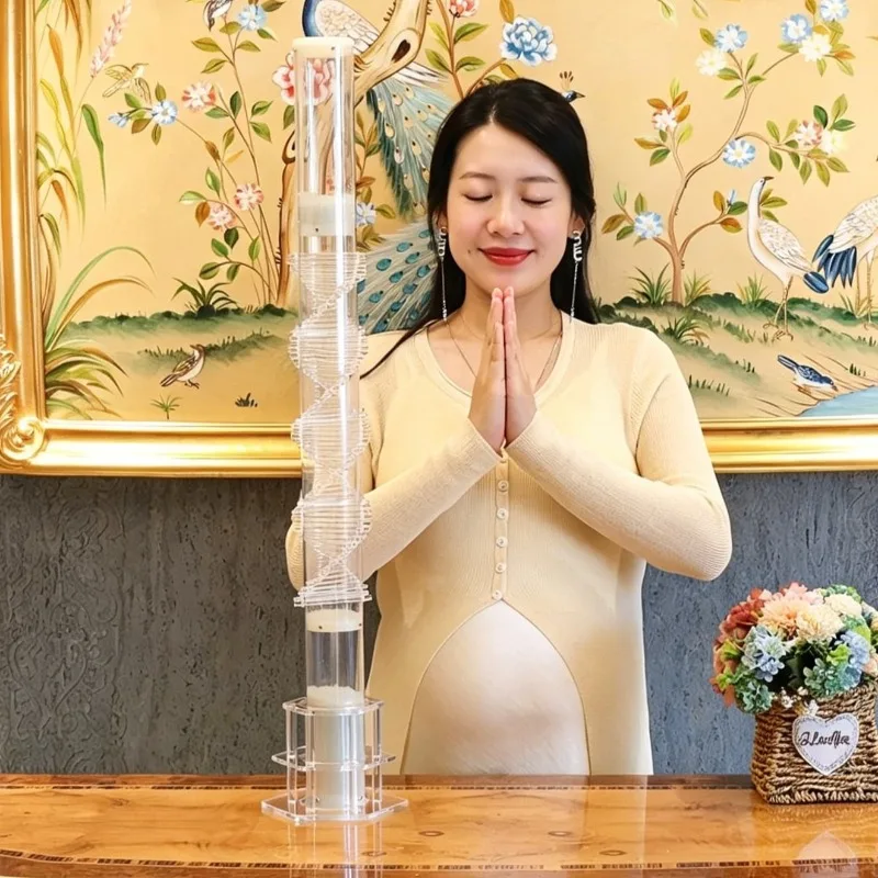 Transparent Color 1min Rainmaker Shaker DNA Spiral Crystal Rain Stick Meditation Healing Sound Tube Yoga Relax Orff Instruments