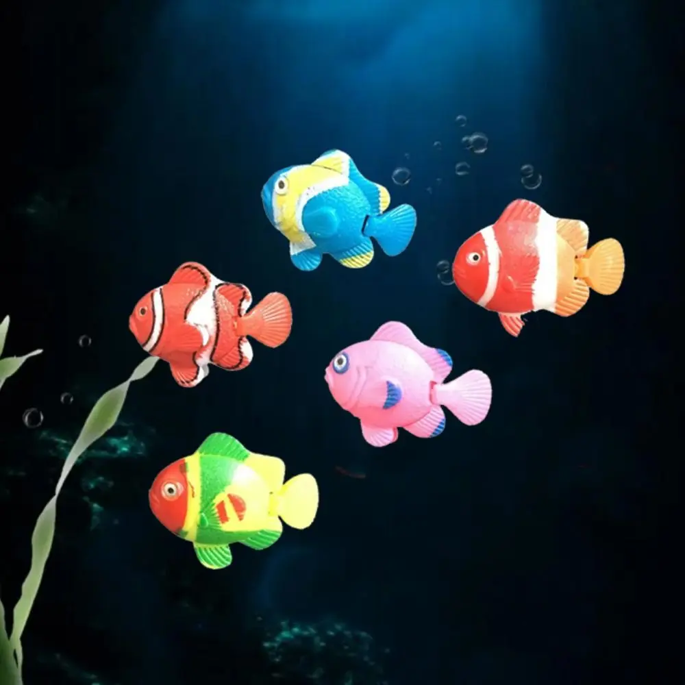 

5pcs Decorative Artificial Clownfish Simulation Plastic Floating Fishes Random Color Simulation Ocean Tropical Fish