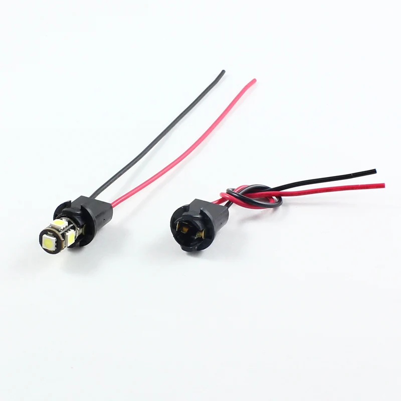 2-4pcs T10 W5W LED Bulb Holder Socket Cable T10 194 LED interior Lamp bulb Adapter socket Wire Harness connector