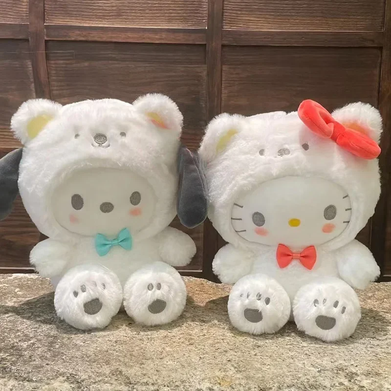 Sanrio pluszowa lalka Hello Kitty śliczne pluszowe zabawki Cos Bear Kuromi Cinnamonroll Pochacco zabawki dla dzieci urodziny prezent na boże narodzenie