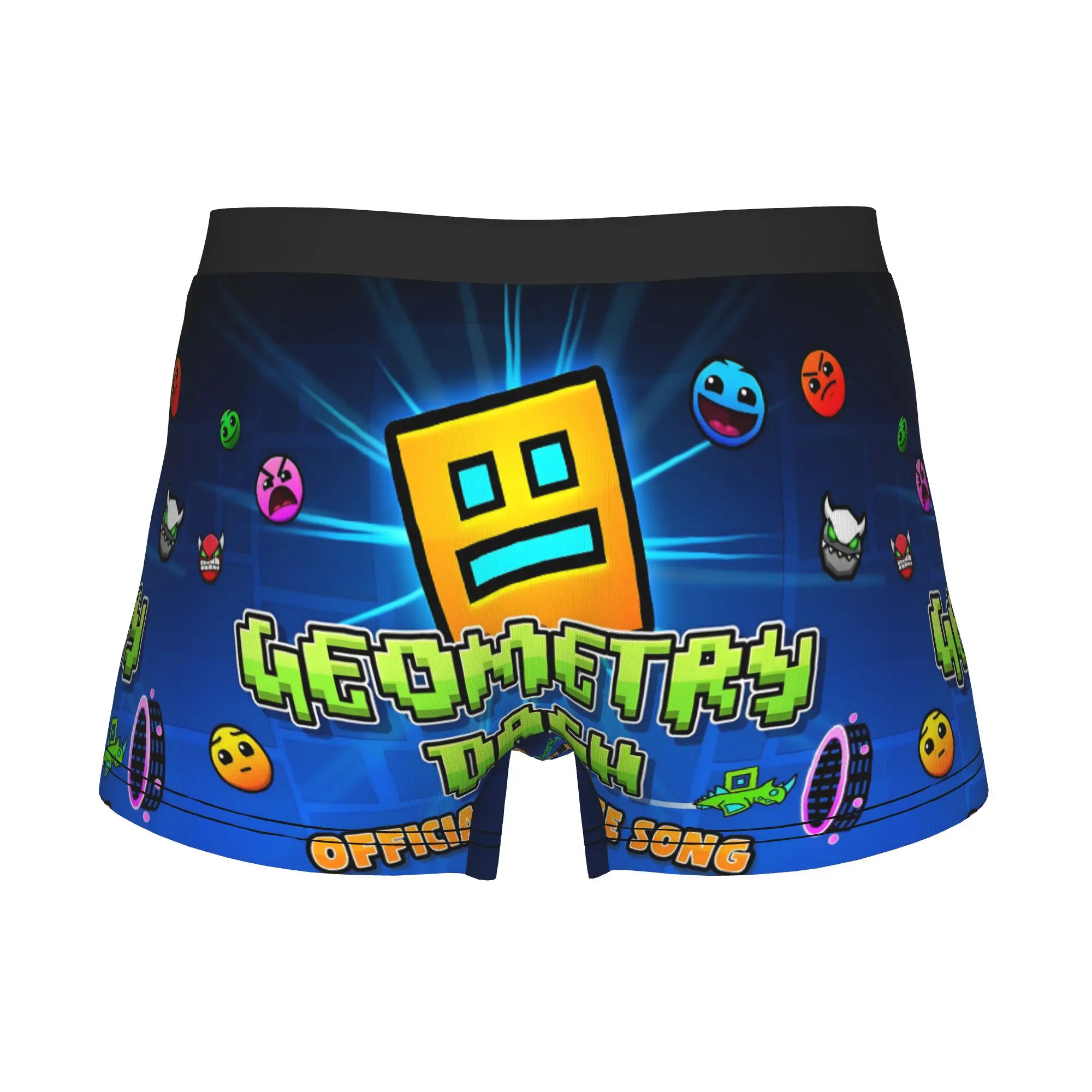 Geometry Dash Boxers Shorts Mens Rhythm Game Briefs Underwear Fashion Underpants