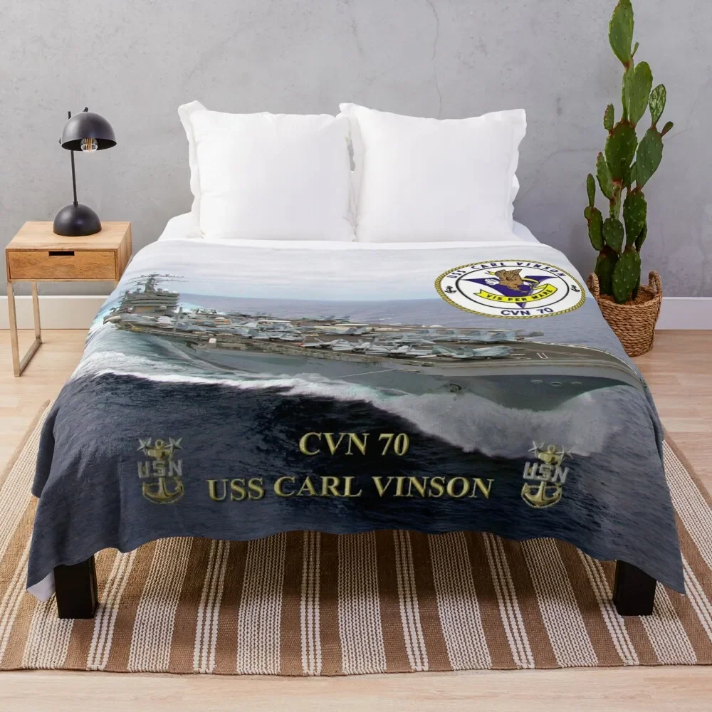 

CVN-70 USS Carl Vinson Throw Blanket Soft Big Sleeping Bag Luxury Designer Blankets