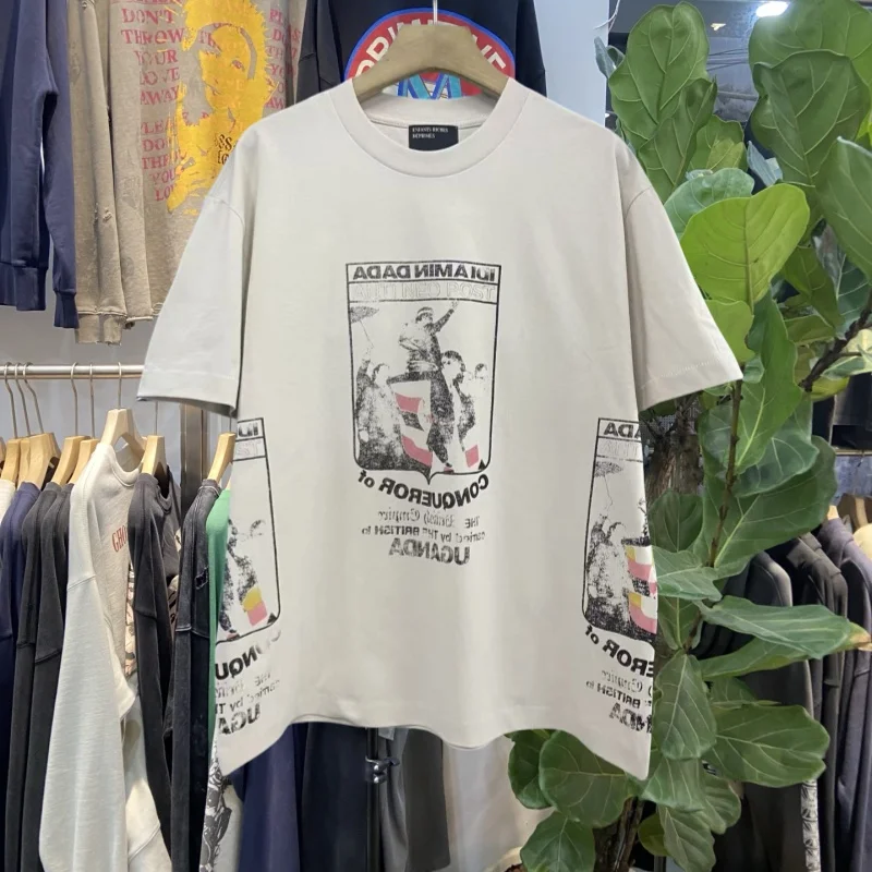 

Мужская повседневная футболка Distred Round Neck Short Sleeve из хлопка с принтом персонажа ERD Sad Second Generation, свободный крой