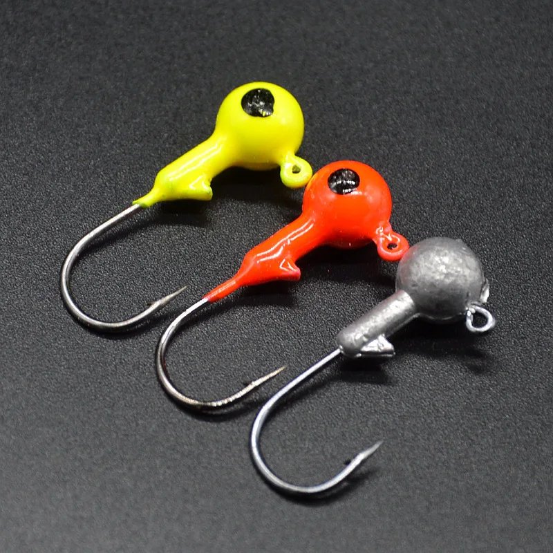 Jig Head rojo y amarillo – Cabeza plomada brillante para vinilo