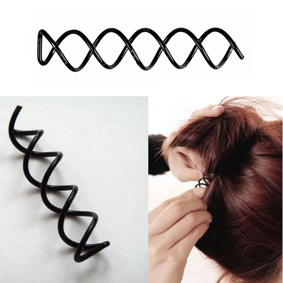 

10Pcs Spiral Hair Pins for Women Strong Metal Bun Sticks Easy DIY Updo Hairstyle Holders for All Hair Types Black