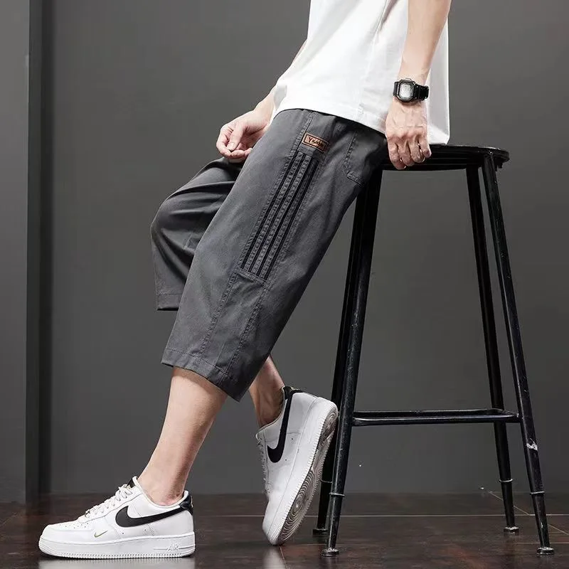 

Denim Men's Summer Thin Straight Loose Knee-Length orts Casual Pants Qui Dry Faion Urban Sle Workwear Trousers
