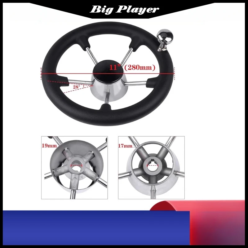 

Foam Steering Wheel, Black Stainless Steel Steering Wheel Marine Steering Wheel, Marine Hardware Accessories
