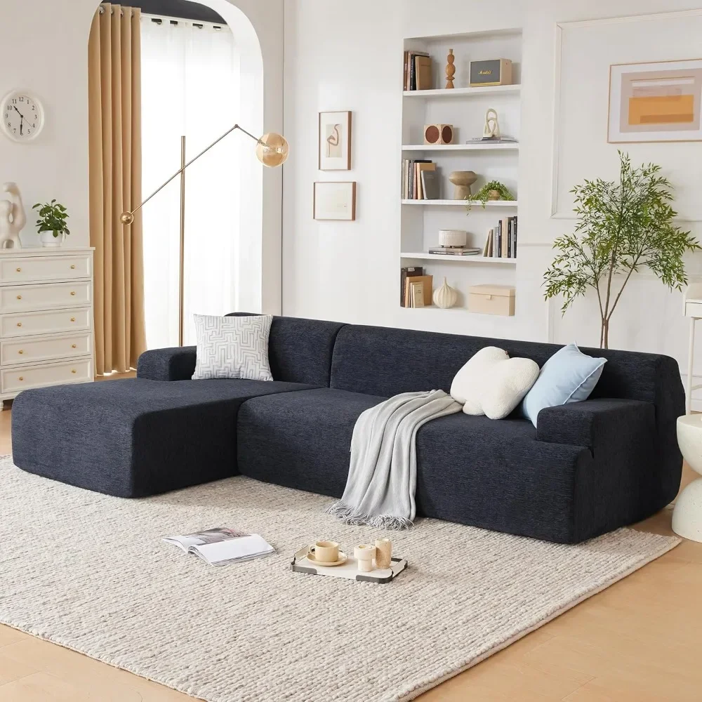 

107" Modular Sectional Sofa, Sponge Sectional Sofa Couch for Living Room, High Density Sponges Cloud Couch,Modular L-Shape