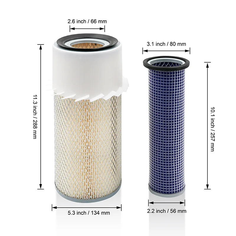 6598492 6598362 Kit de filtro de ar interno e externo para carregadeiras de escavadeiras Bobcat