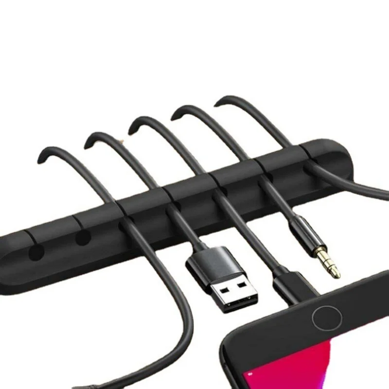 3/5/7-hole Data Cable Organizer Desktop Charging Cable Storage Protector Cord Management Holder for Phone USB Charger Earphones