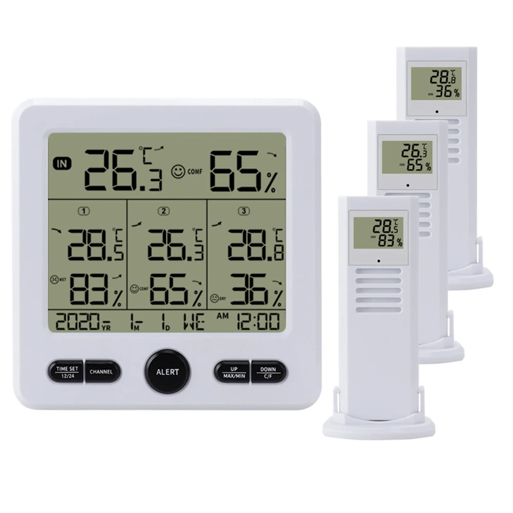 Wireless Digital Thermometer Hygrometer With Radio For Indoor Outdoor Station Monitoring Home Garden Climate Tool