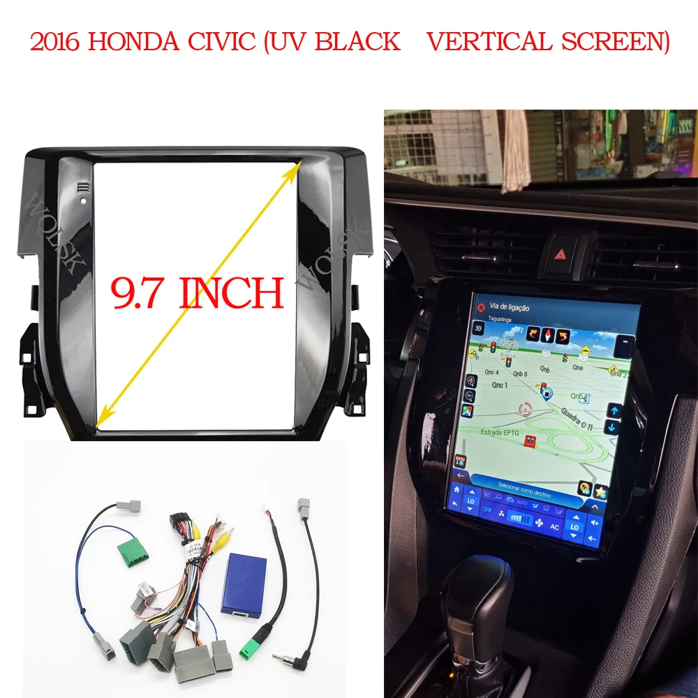 

9.7 inch Fasxia Car Audio Frame Car Radio Fascia,gps navigation fascia panel is suitable HONDA CIVIC 2016