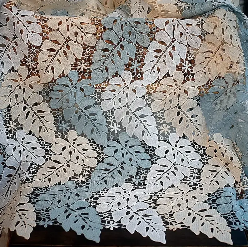 8 colores ahueca hacia fuera la hoja de tela de encaje bordado tela de tul de hoja para vestido de niña vestido de tutú vestido de novia velo de novia 1 yarda