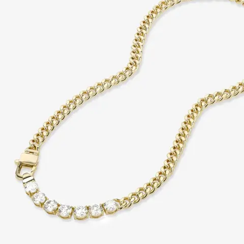 Dainty Gold Necklace for Women 14k Gold Plated Necklaces Moissanite Chain Choker Necklace Stack Gold Jewelry for Women Birthday 12 best sales remap gold - №12