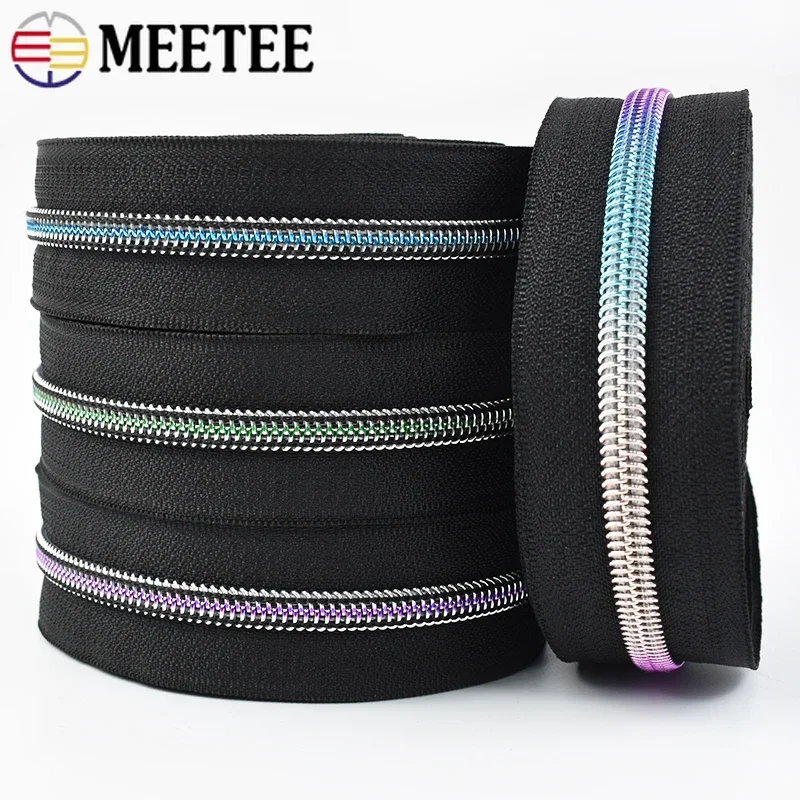 1/2/3Meters  5# Zipper Tapes for Sewing Nylon Plastic Zippers By The Meter Bag Pocket Luggage Roll Zips Repairs Kit Accessories