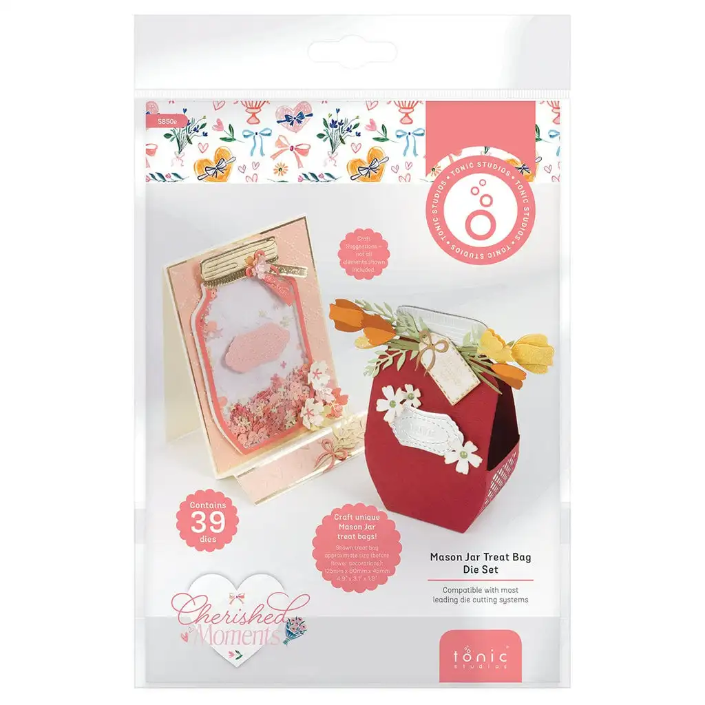 Beautiful Mason Jar Treat Bag Die Set Spring New Cutting Dies Stencils Scrapbooking DIY Paper Cards Craft Big Valentine\'s Day