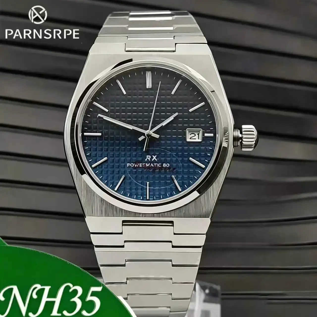 Parnsrpe New PRX Style 40mm Men Automatic Mechanical Watch NH35 Movement 316L Stainless Steel Sapphire Glass Gradient Dial Trans