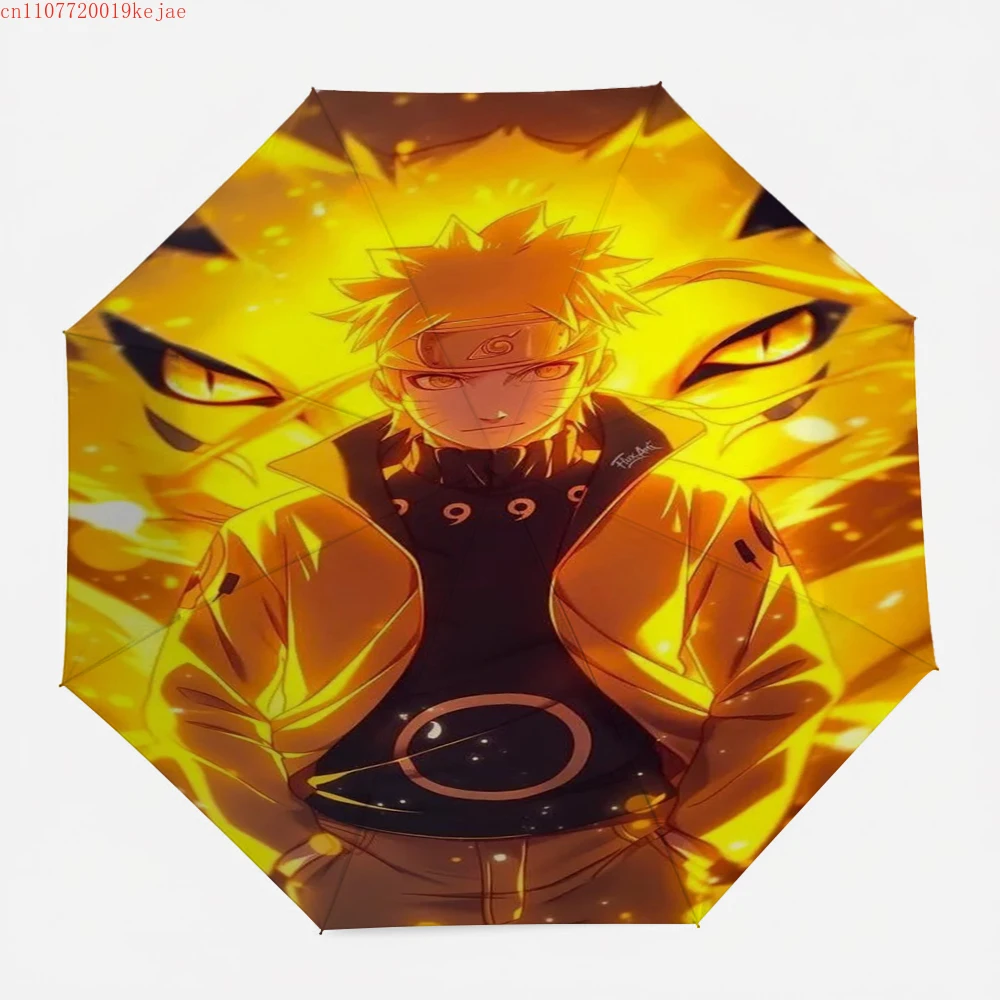 

Зонт NARUTO Uzumaki Naruto Golden Kurama Mode Blazing Aura, компактный складной всепогодный зонт с защитой от УФ-лучей для фанатов аниме