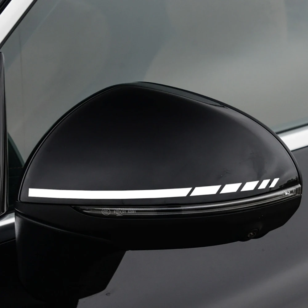 2PCS Stripes Sticker Rearview Mirror Decal For Mercedes Benz A B C E CLA S V R ML AMG W176 C117 W205 W204 W213 W212 C253 Decal