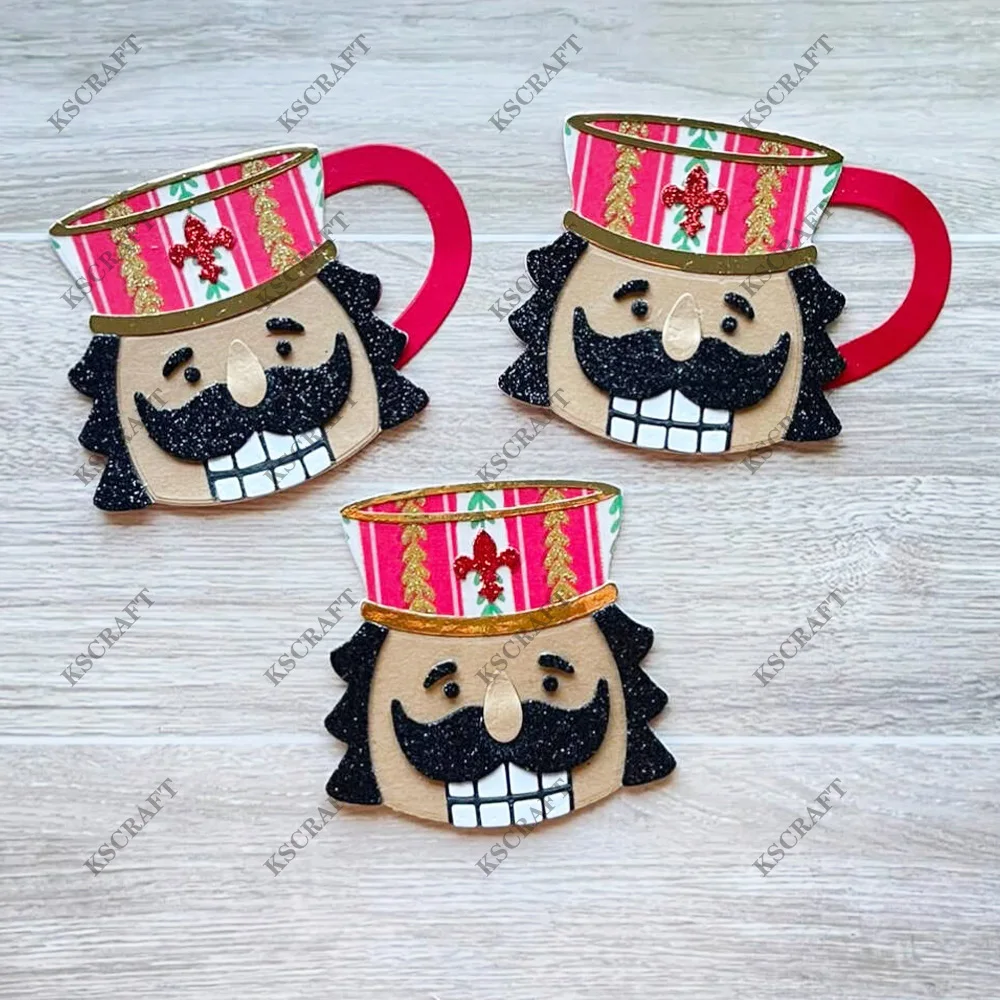 KSCRAFT Nutcracker Mug Cutting Dies Stencils for DIY Scrapbooking Decorative Embossing DIY Paper Cards