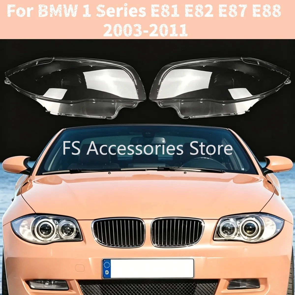 1 Stück Links/Rechts Autoscheinwerfer-Abdeckung Transparent für BMW 1er Serie E81 E82 E87 E88 2003-2011 Auto-Scheinwerfergehäuse Lampenschirm