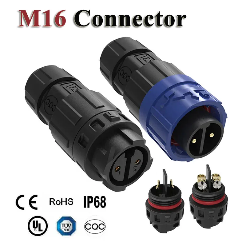 

Rebel M16 Self-locking Connector 2/3/4/5/6/7/8/9/10/11/12 Pin Male Female Reverse-mounting Docking Plug Welding Screw Connection