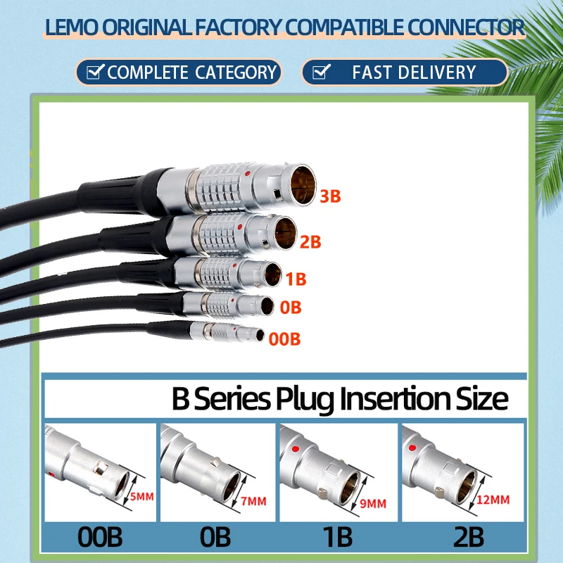 FGG Connector 0B1B2B 2 3 4 5 6 7 8 9 10 12 14 16 18 19 26 Pin Soldering Cable ARRI MINI Teradek Camera Power Flight Lead Cable