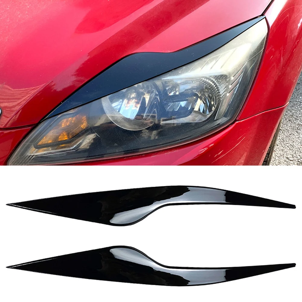 

AADD-For Ford Focus MK2.5 2008-2011 Carbon Fiber Front Plated Headlight Cover Head Light Lamp Eyelid Eyebrow Trim ABS