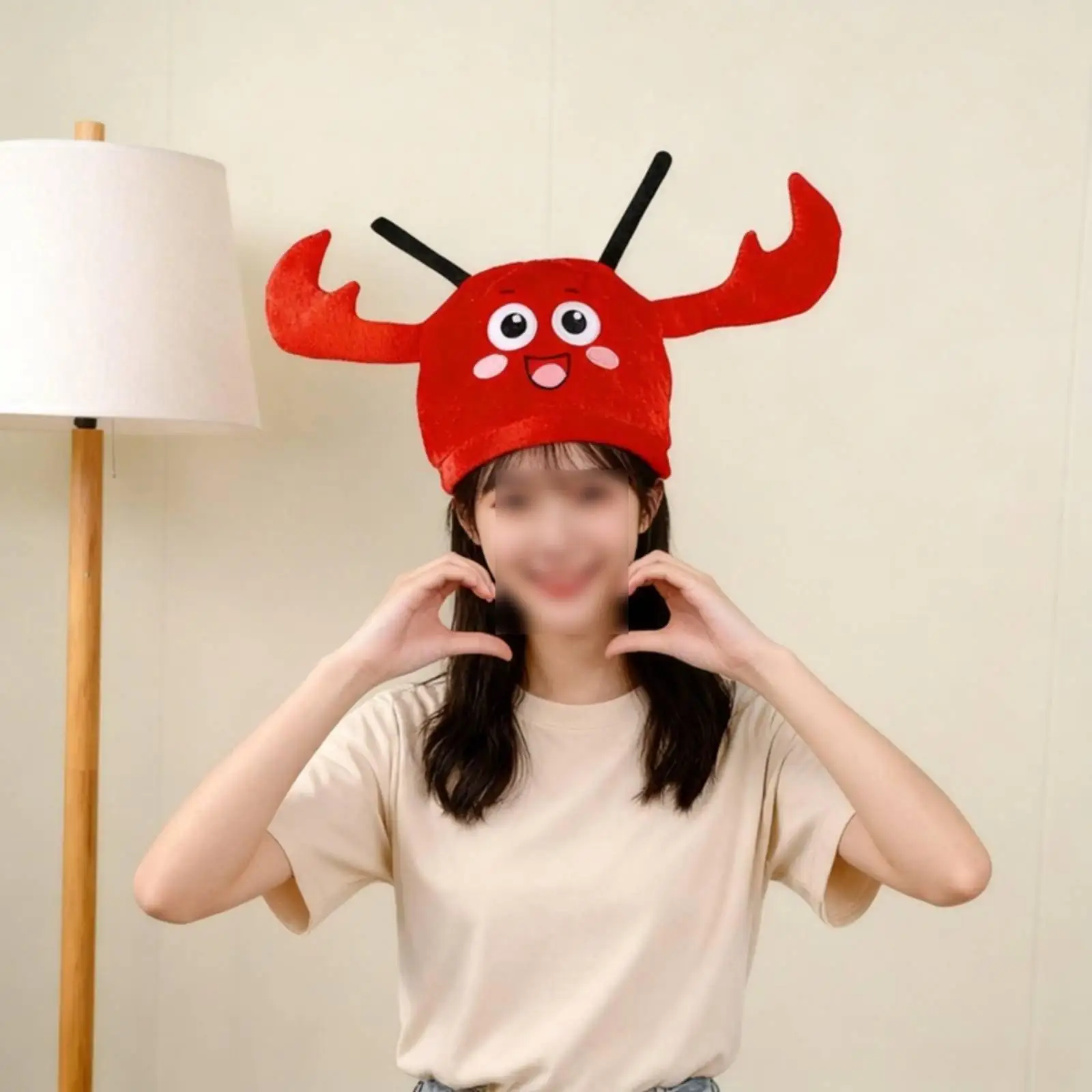 Chapeau de fête en peluche douce style dessin animé, tête de homard, fantaisie pour adultes et enfants, idéal pour les moments photo