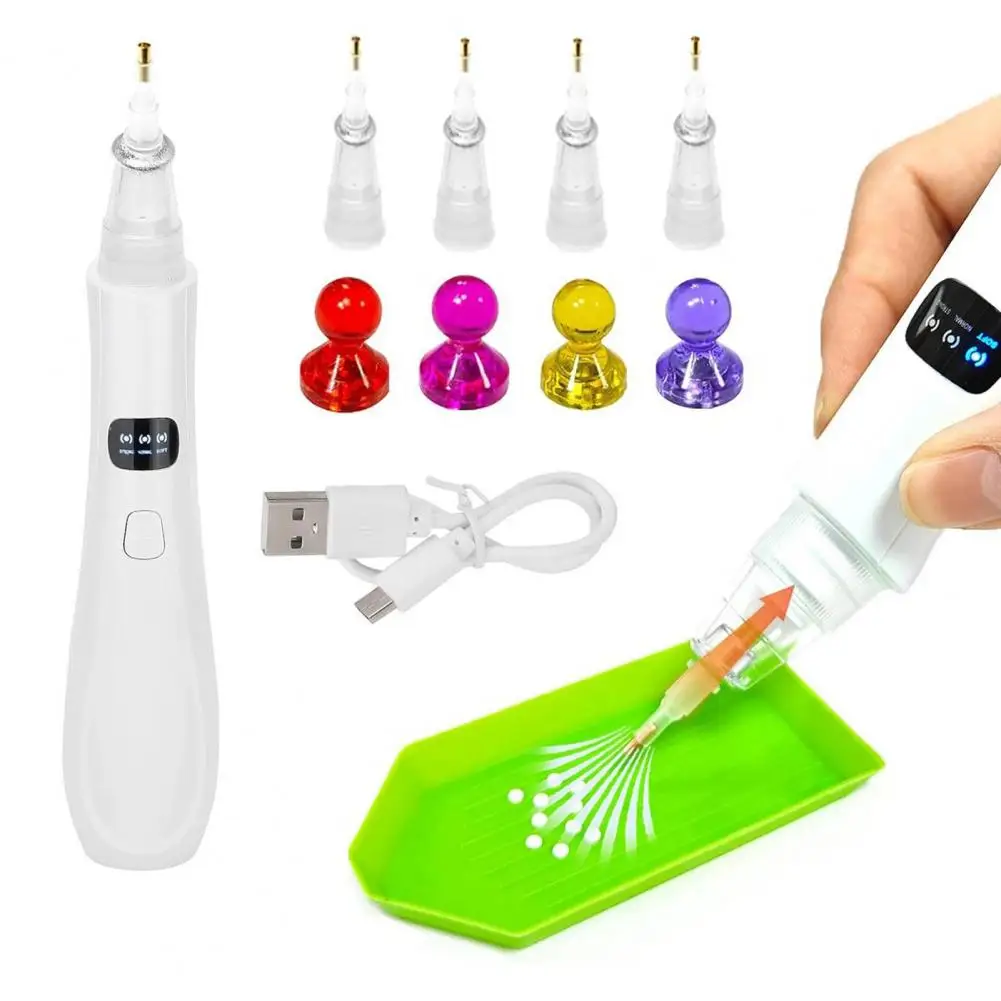 

Vacuum Diamond Art Pen Wireless Electric Diamond Art Pen with Replacement Tips 3 Suction Modes Vacuum Diamond Pen for DIY Crafts