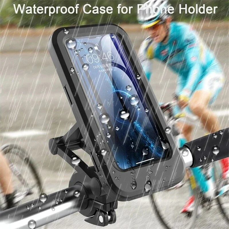 Bike Phone Support Waterproof Cover Type Case Bike Motorcycle Handlebar Rear View Mirror Stand Holder For Mobile Phone