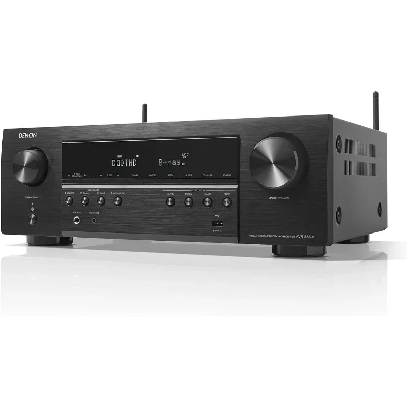 

For Black Denon AVR-S660H 5.2 Ch AVR - 75 W/Ch (2021 Model), Advanced 8K Upscaling, 3D Audio - Dolby TrueHD, DTS:HD Master Mor