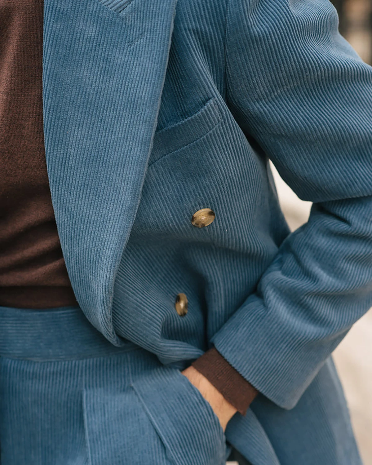 Cord Herbst Winter Herren Hochzeits anzüge Peak Revers Bräutigam tragen 2 Stück Smoking für Business Office maßge schneiderte Blazer und Hosen