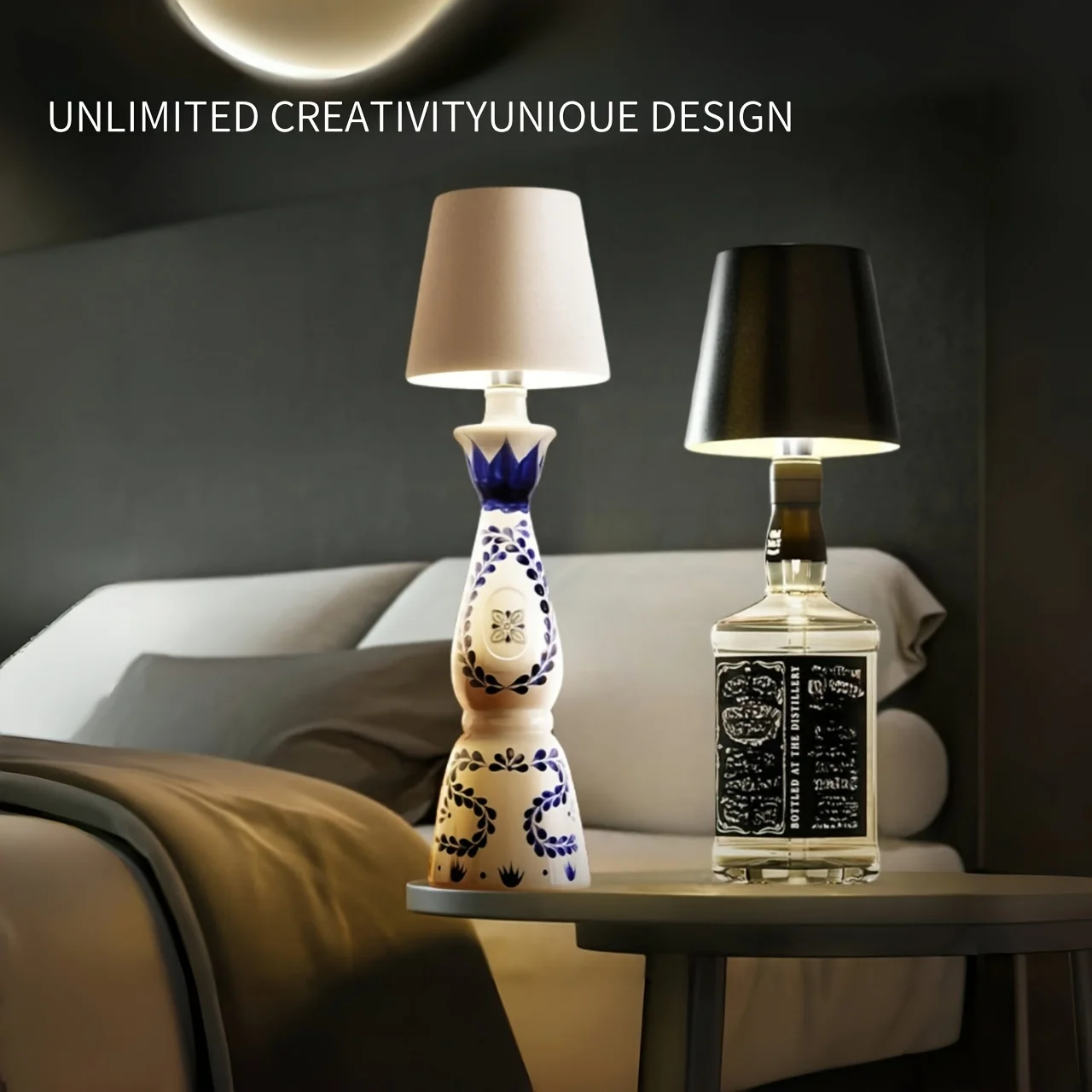 LED Wine Bottle Light Touch Dimmable For Restaurant Bar Bedroom Bedside Decorative Table Lamps Lights Creative Ambient Lights