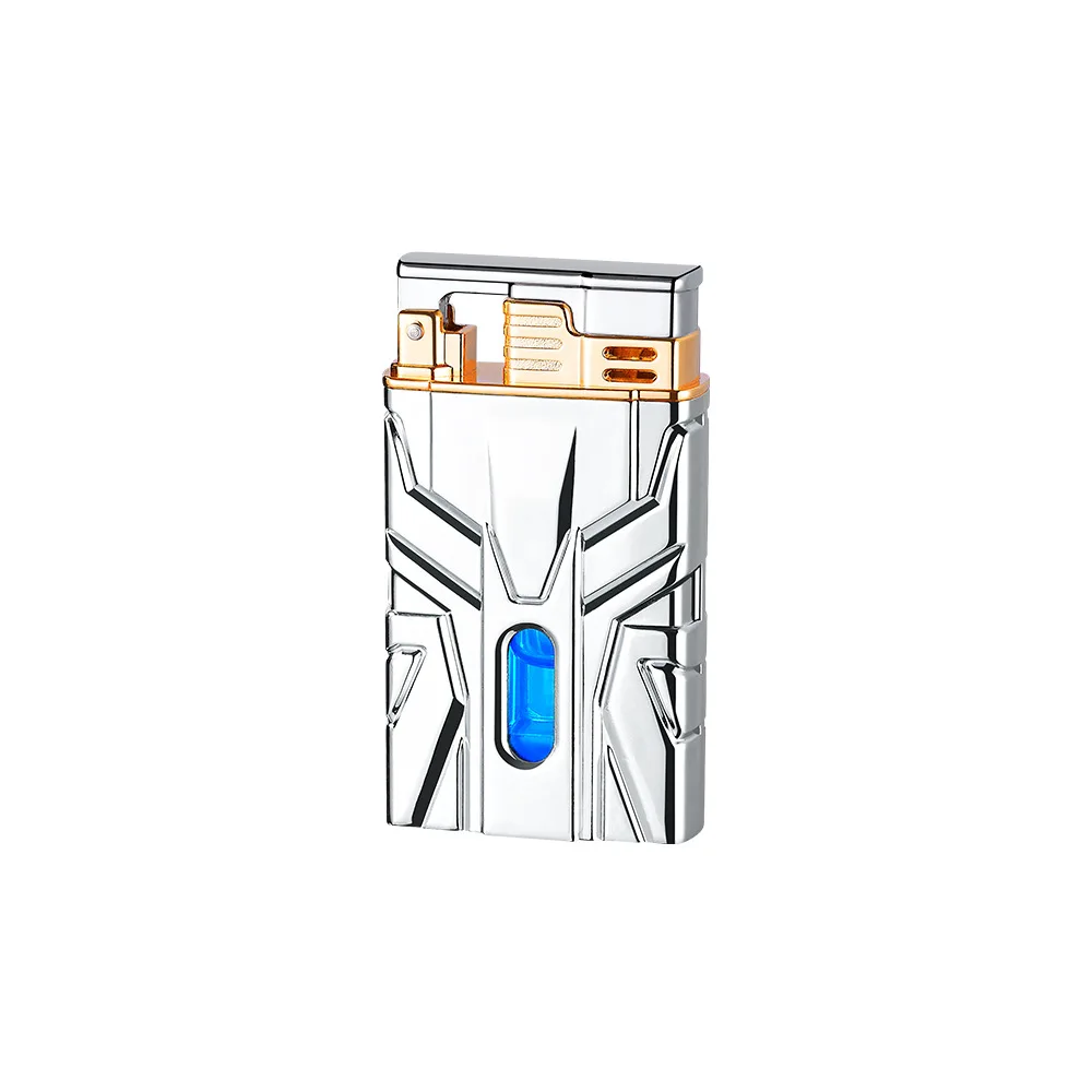 2026 new lighter, voice-activated induction, transparent oil compartment metal, four ignition methods, metal lighter