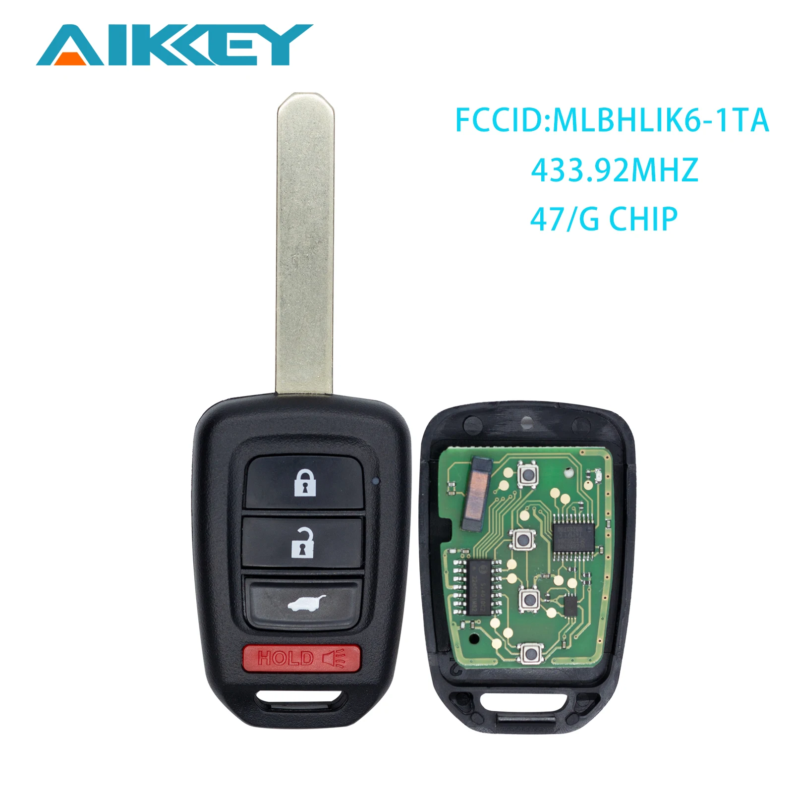 

MLBHLIK6-1TA Auto Vehicle Key Car Remote Control Key Fob Case PCF7961 for Honda CR-V 2017-2020 433MHZ 47 Chip