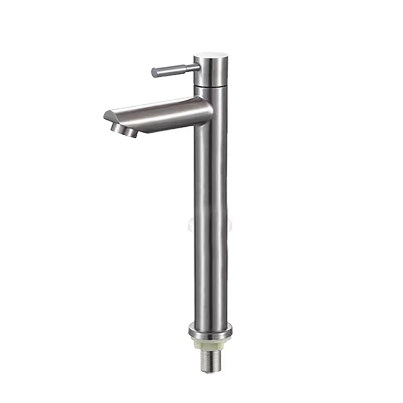 1/2 inch single cold kitchen sink faucet, quick open, stainless steel, used for bathroom sink accessories image 5