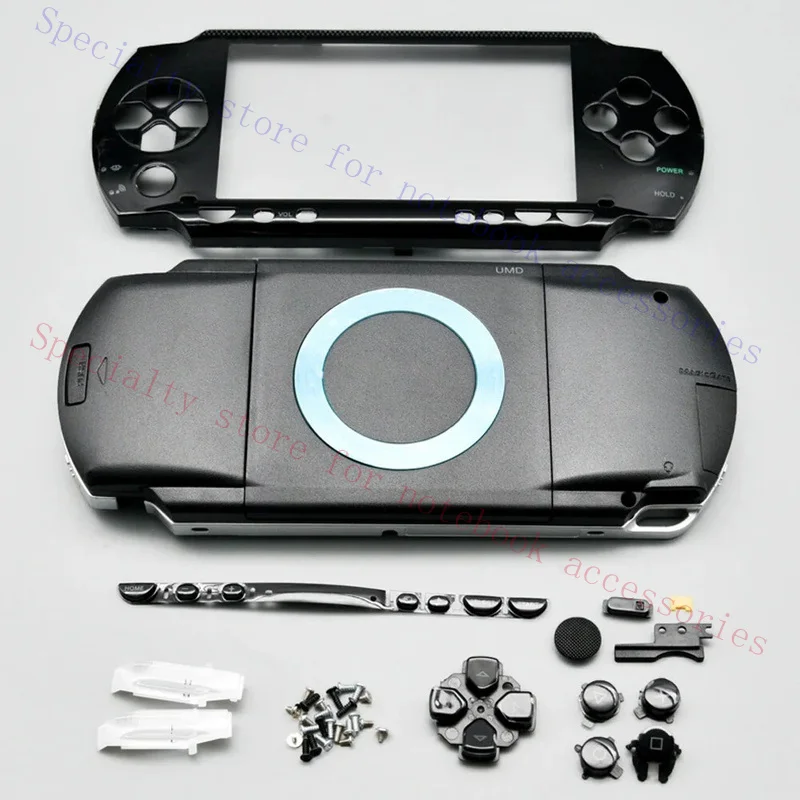 PSP 1000 Faceplate Shell Housing Full Housing Case w/ Buttons - Black