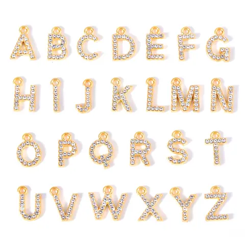 10Pcs/Set 26pcs A-Z Diy Letter Charms Inital Name Alloy Little Pendant For Women's Earrings Bracelet Necklace Making Finding