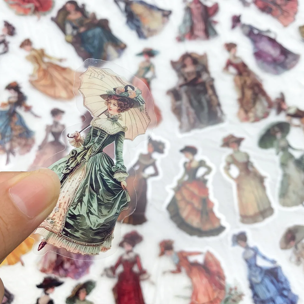 50 قطعة من ملصقات الشخصيات الأوروبية والأمريكية العتيقة للهواتف المحمولة وأجهزة الكمبيوتر المحمولة والأكواب وإطارات الصور وملصقات تزيين ذاتية الصنع #3