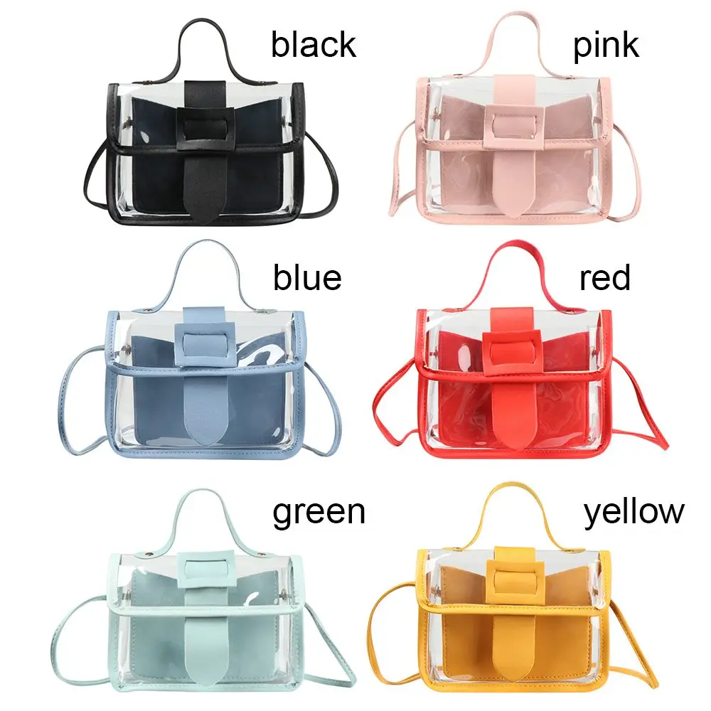 Small Women\'s Small Bag Transparent Jelly Candy Color Square Messager Bag Fashion Clutches PVC Shoulder Bag Crossbody Handbag