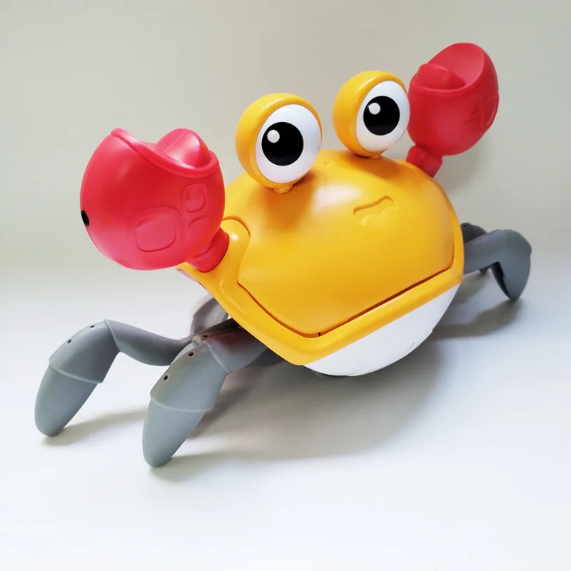 Cartoon Cute Electric Escape Crab Toys Fun Sound Effects Light Up Auto-sensing Crawling Crab Kids Zabawki edukacyjne Prezent urodzinowy