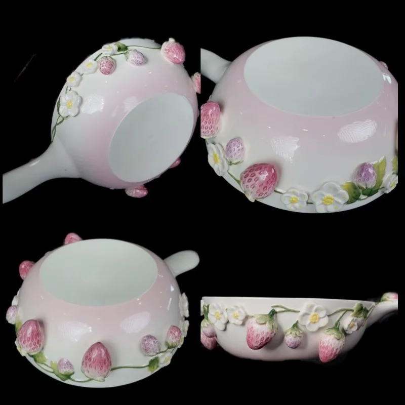 Strawberry handle bowl, instant noodle bowl, anti-scalding and high value.